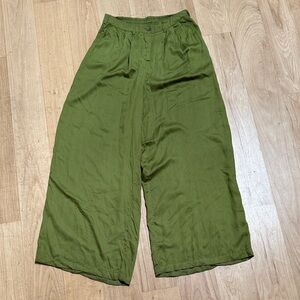 Silky Green Flowy Pants